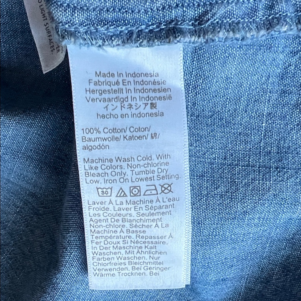 NWOT J. Crew Light Blue Denim Button-Front Short Sleeve Shirt - Picture 8 of 11
